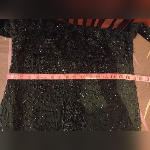 Long black beaded gown - Picture 9 of 10